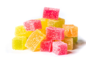 Slab Jelly Gummy Square Candy Colorful Desserts with Crystallized Sugar